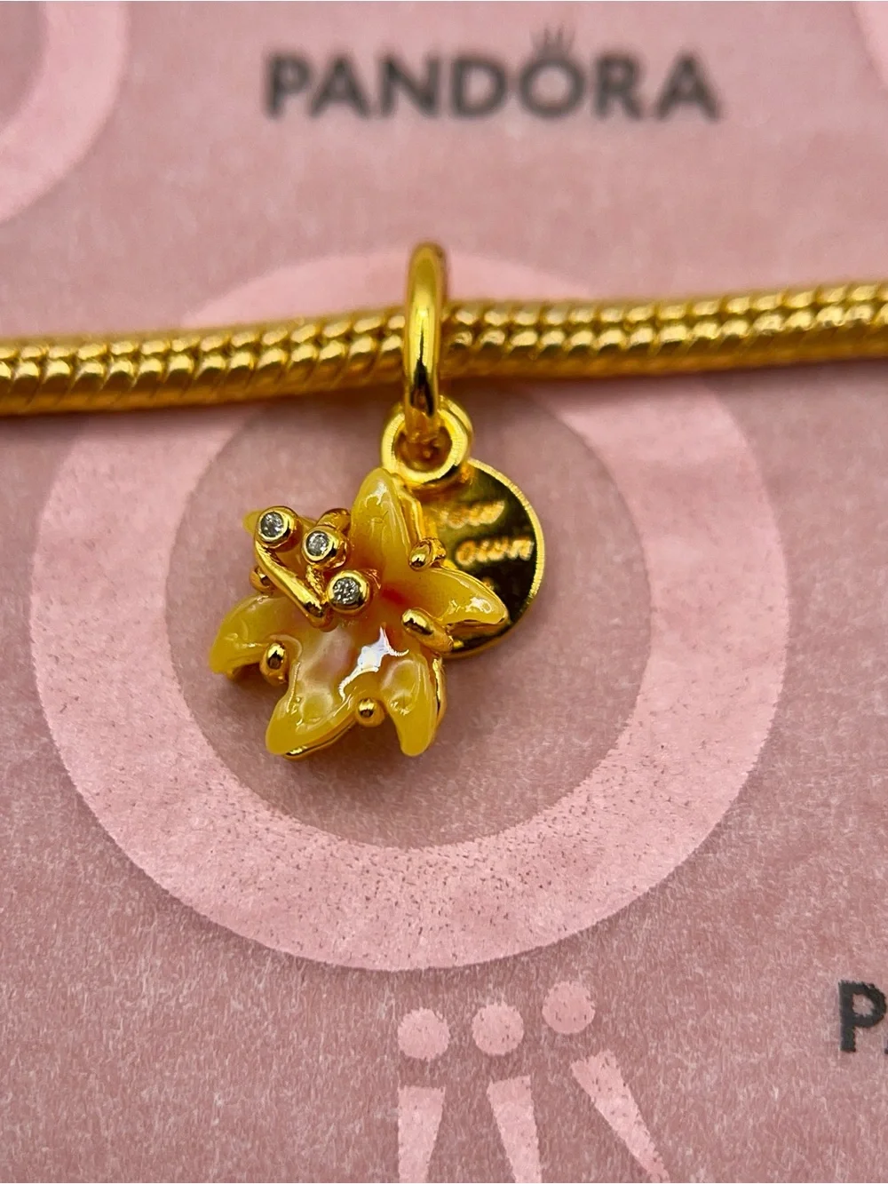 Pandora Disney Tangled Rapunzel Sundrop Flower Glow In The Dark Dangle Charm